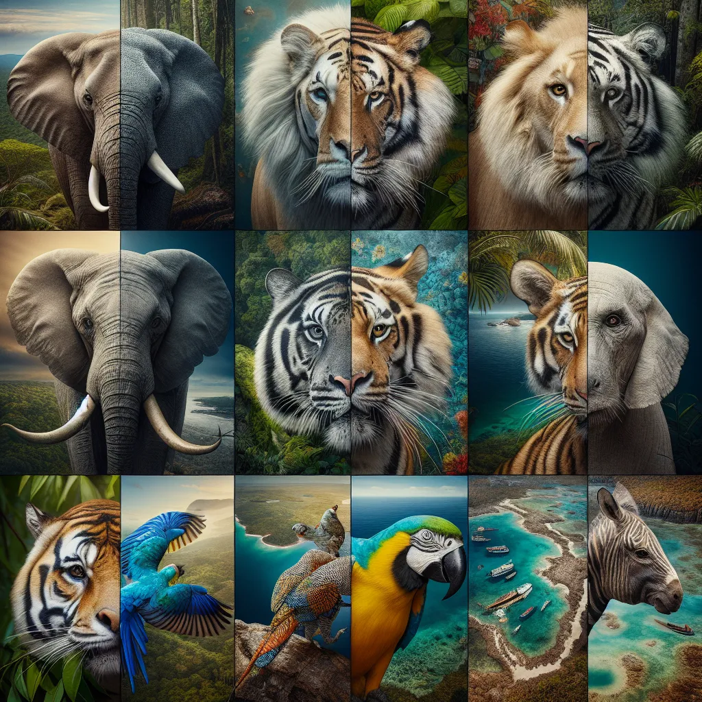 Immagine che mostra le 7 specie animali a rischio estinzione.