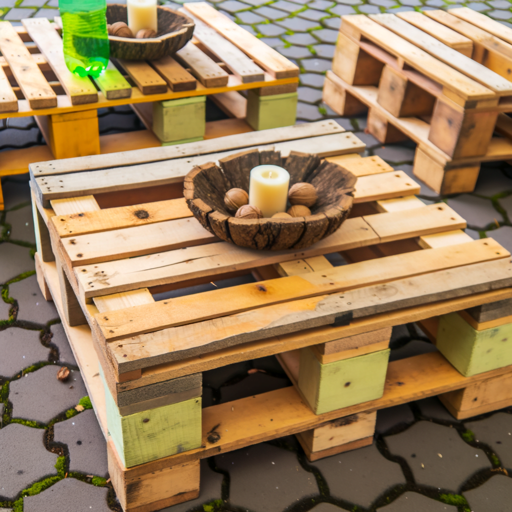 Mobili Eco-Friendly Fai-da-Te, i pallet di legno trasformati in tavoli da caffè rustici e originali