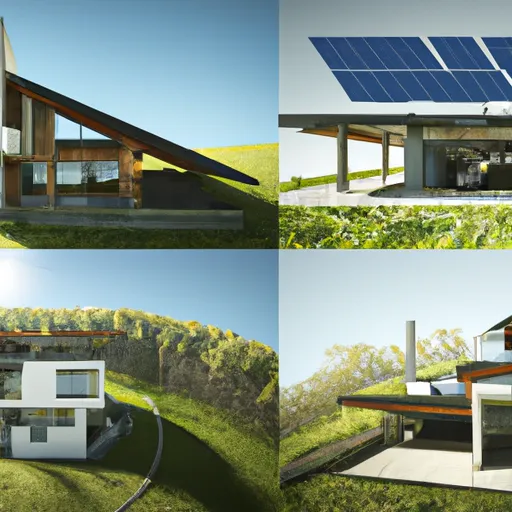 Casa eco-friendly con design innovativo e sostenibile.