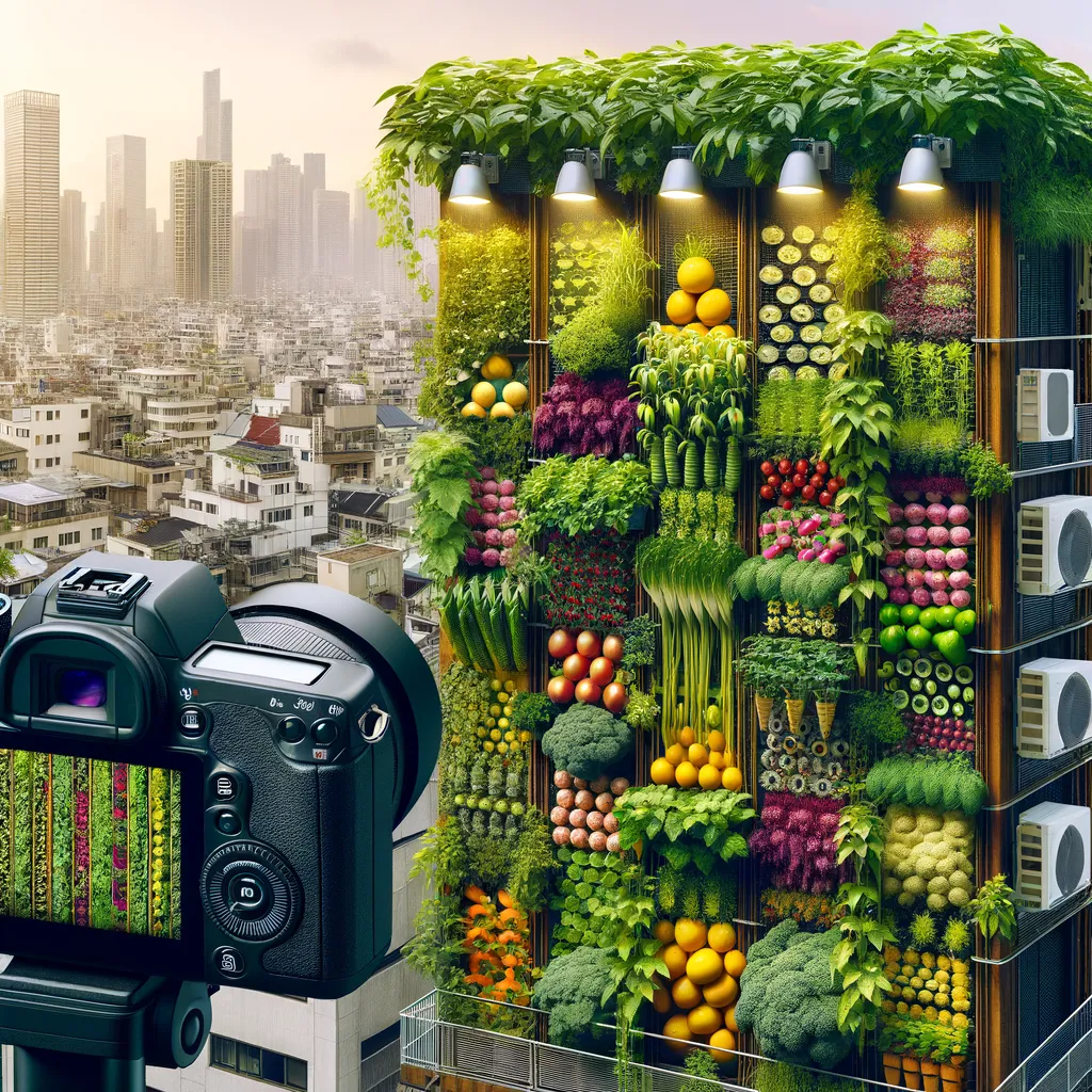 Giardini verticali in città con verdure e piante aromatiche.