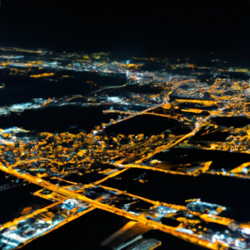 Inquinamento luminoso nelle città con luci artificiali che oscurano il cielo notturno.