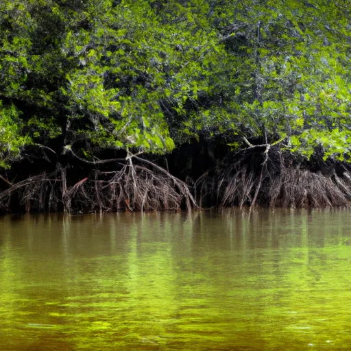 Piante mangrovie che contrastano l'emissione di CO2