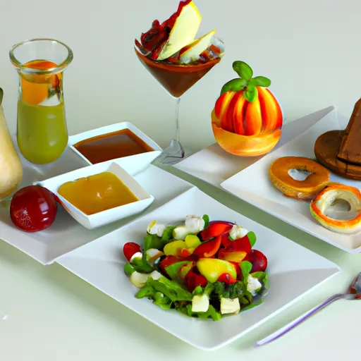 Illustrazione di un piatto colorato con cibo vegano assortito.